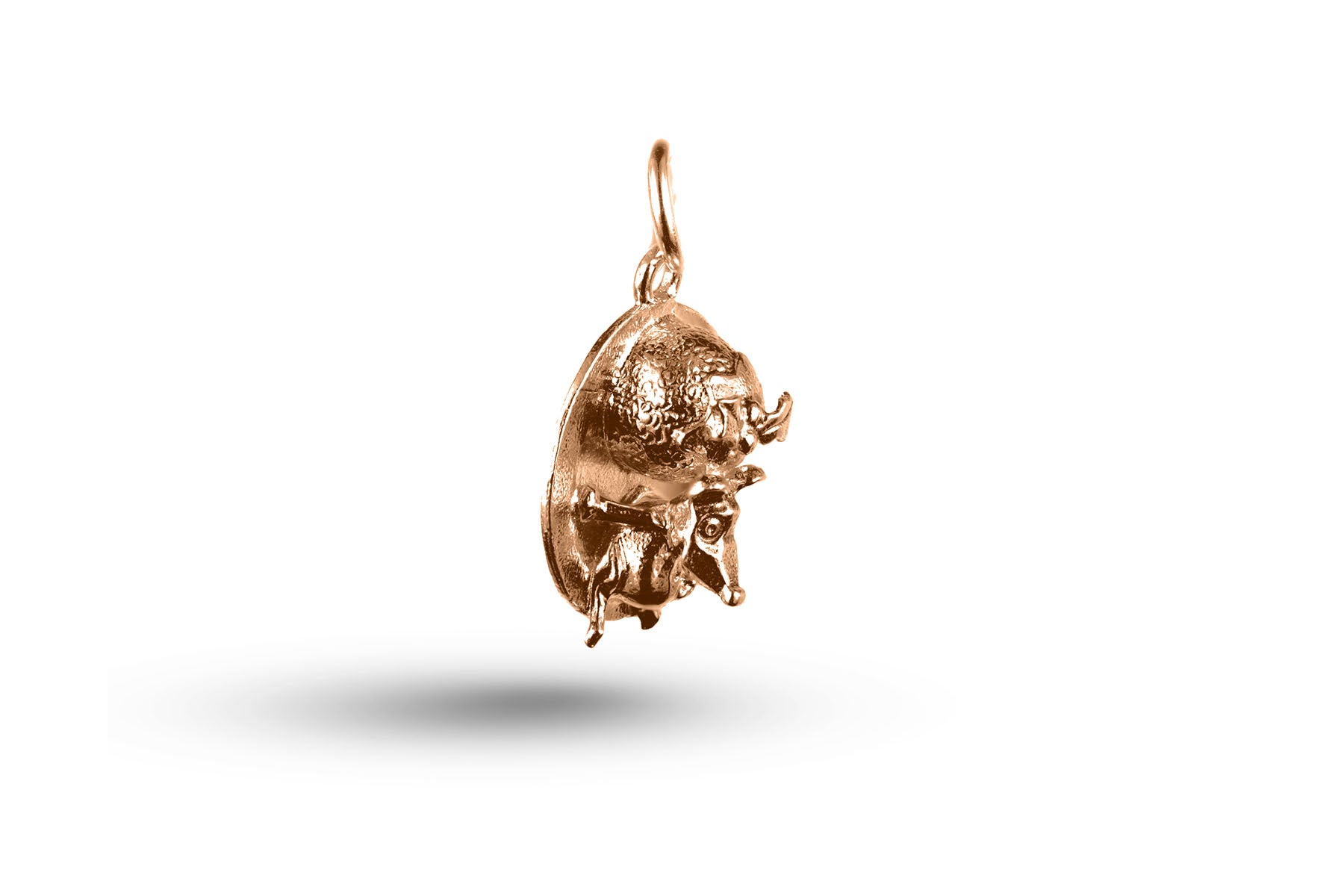 Rose gold Mouse on Christmas Pudding charm.