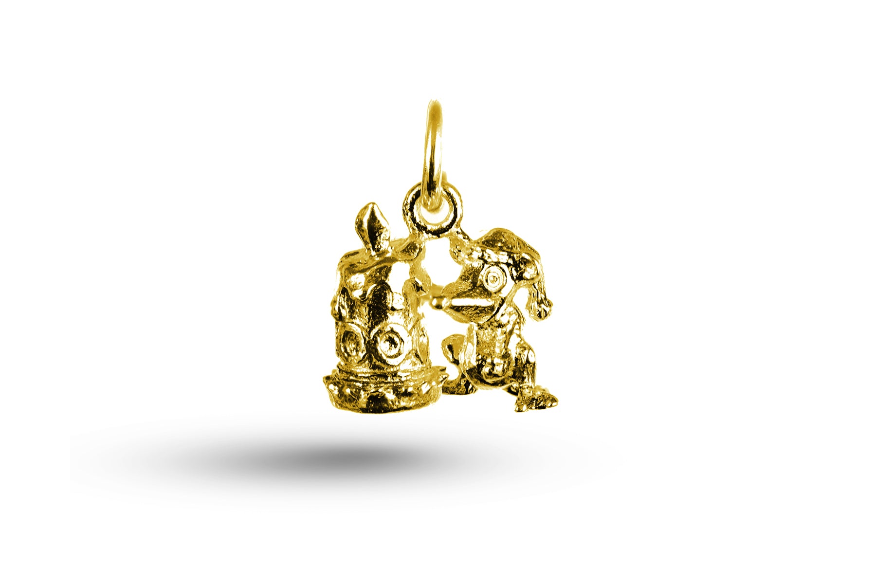 Yellow gold Mouse and Christmas Candle charm.