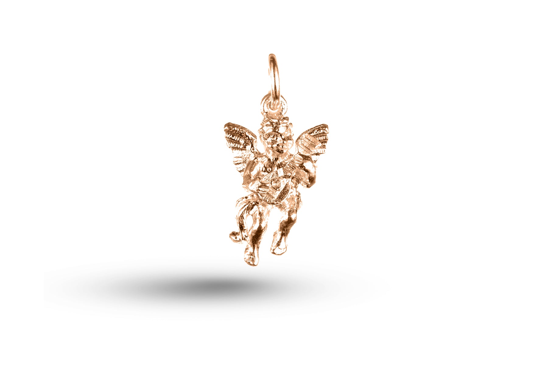 Rose gold Cupid with Mandolin charm.