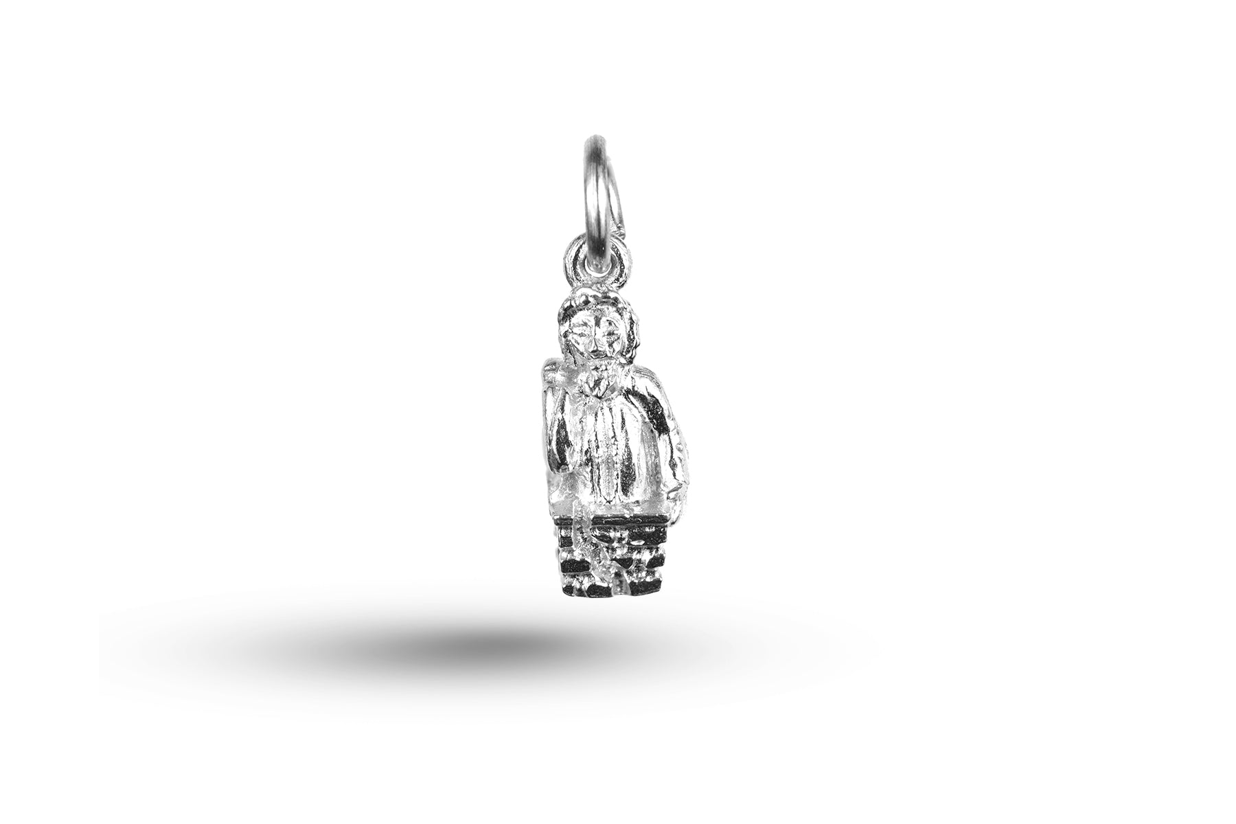 White gold Father Christmas in Chimney charm.