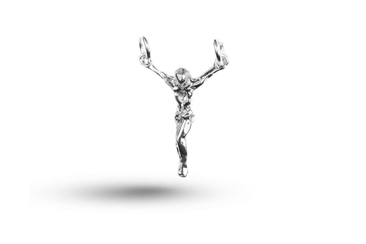 White gold Christ charm.