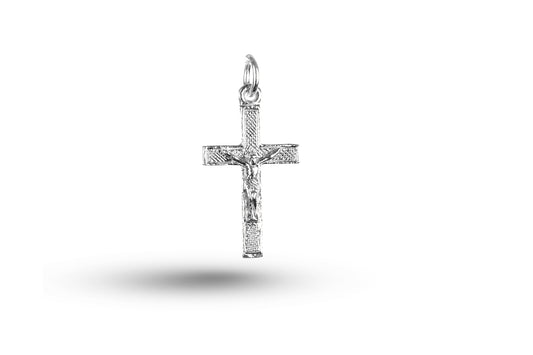 White gold Christ on Cross charm.