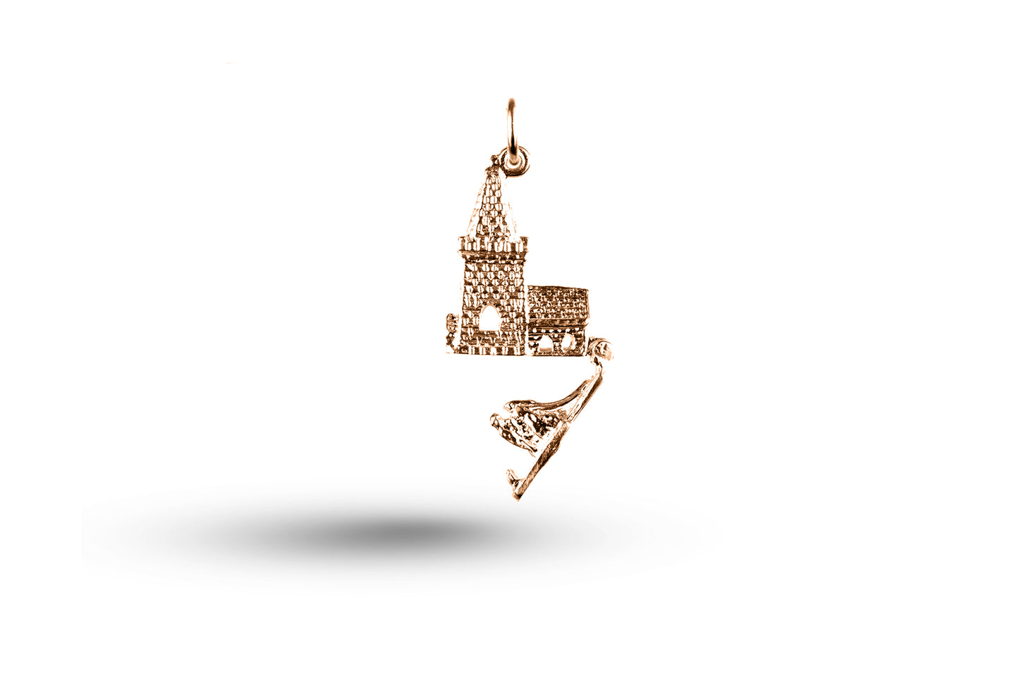 Rose gold open Church with Bride and Groom charm.