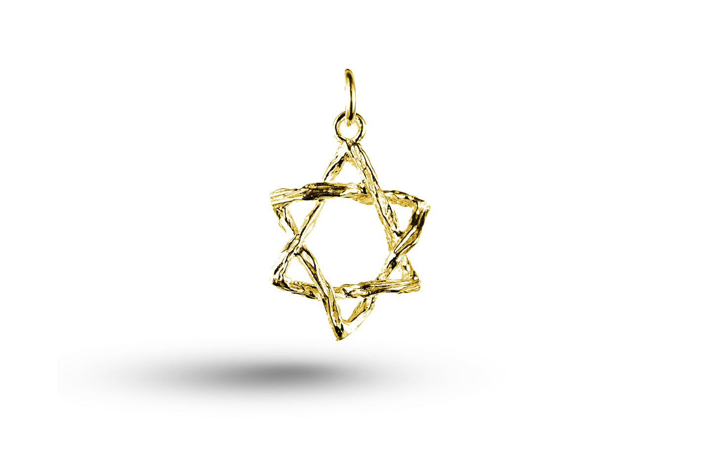 Luxury yellow gold abstract star of David charm.