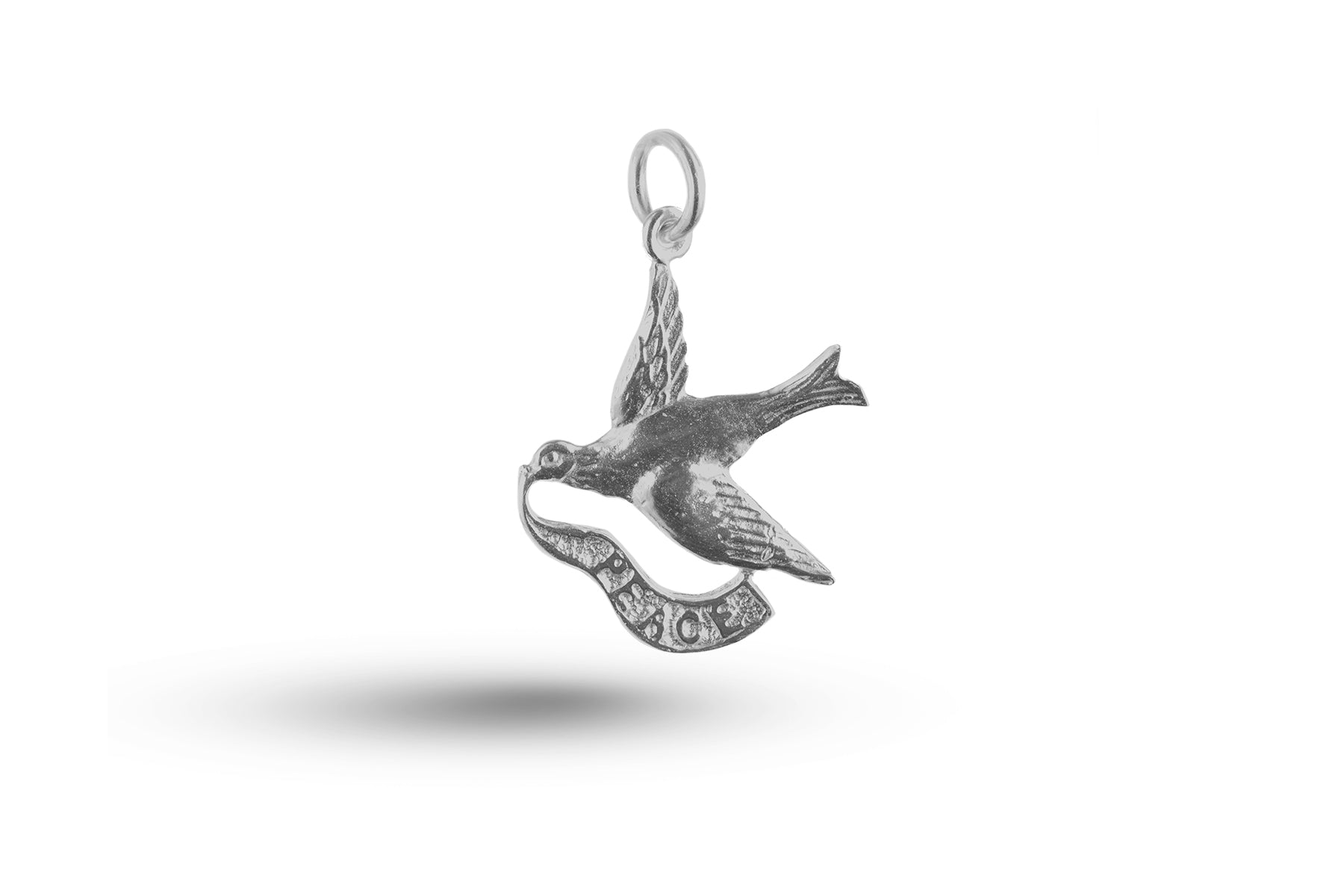 White gold Dove of Peace charm.