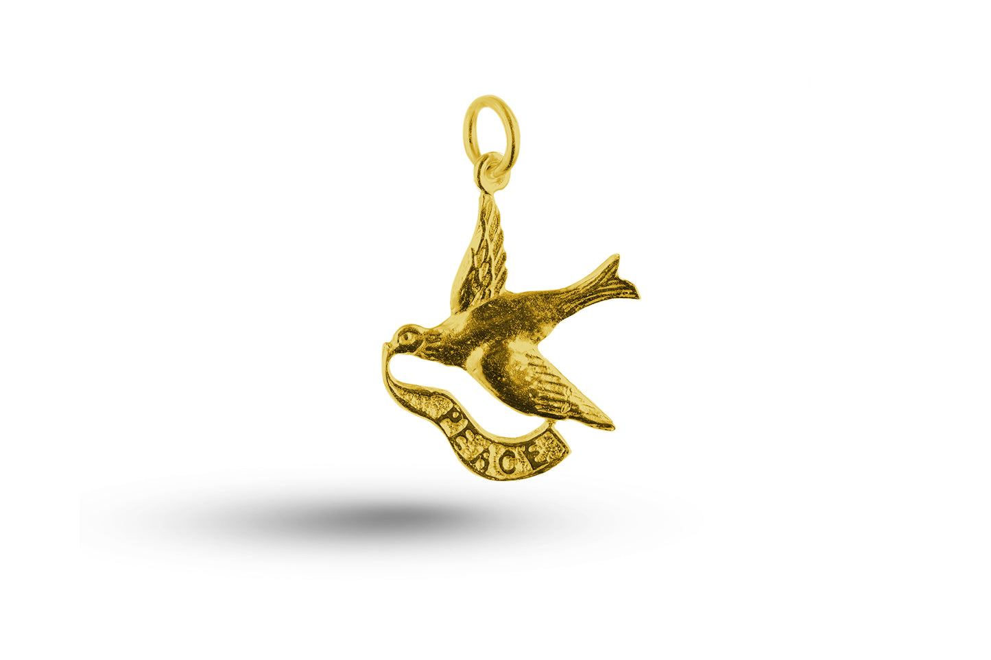 Yellow gold Dove of Peace charm.