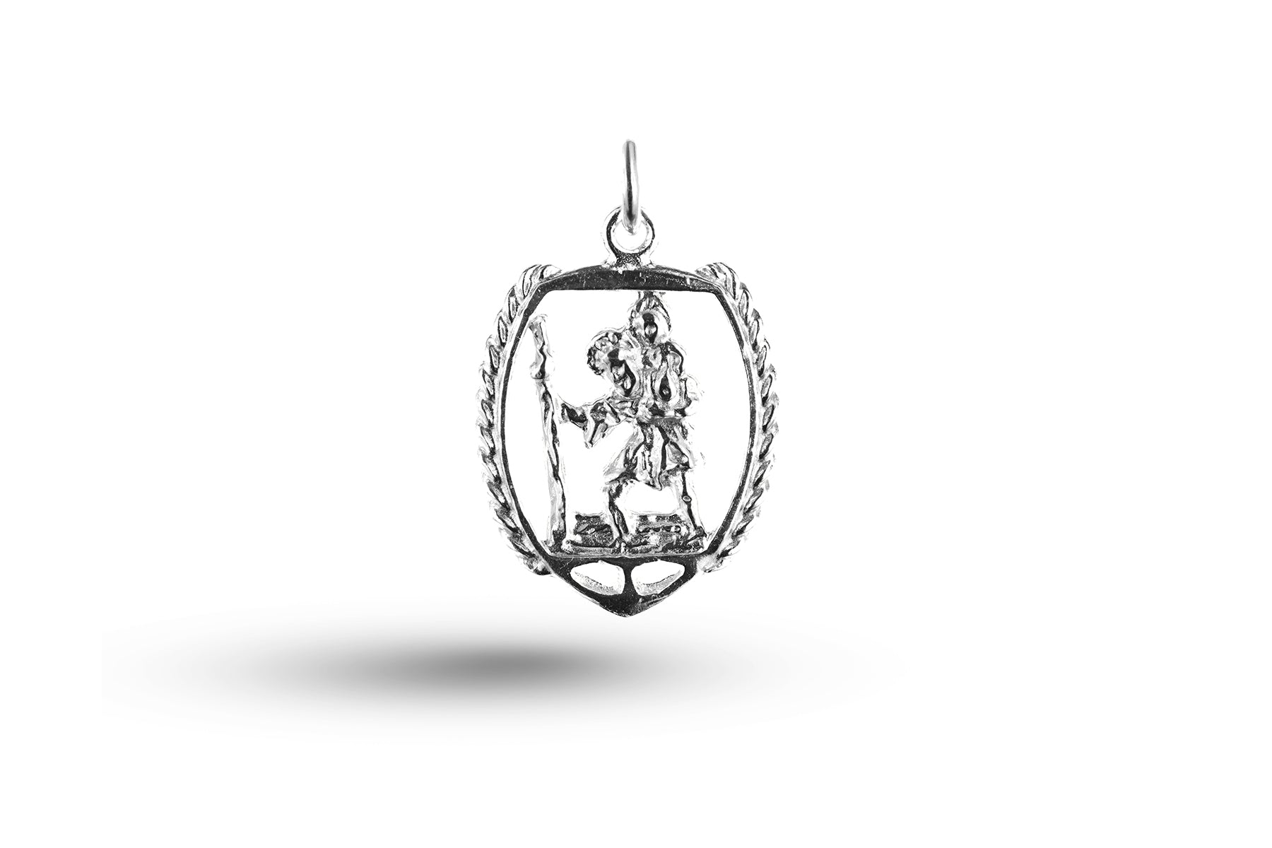 White gold St Christopher in Surround charm.
