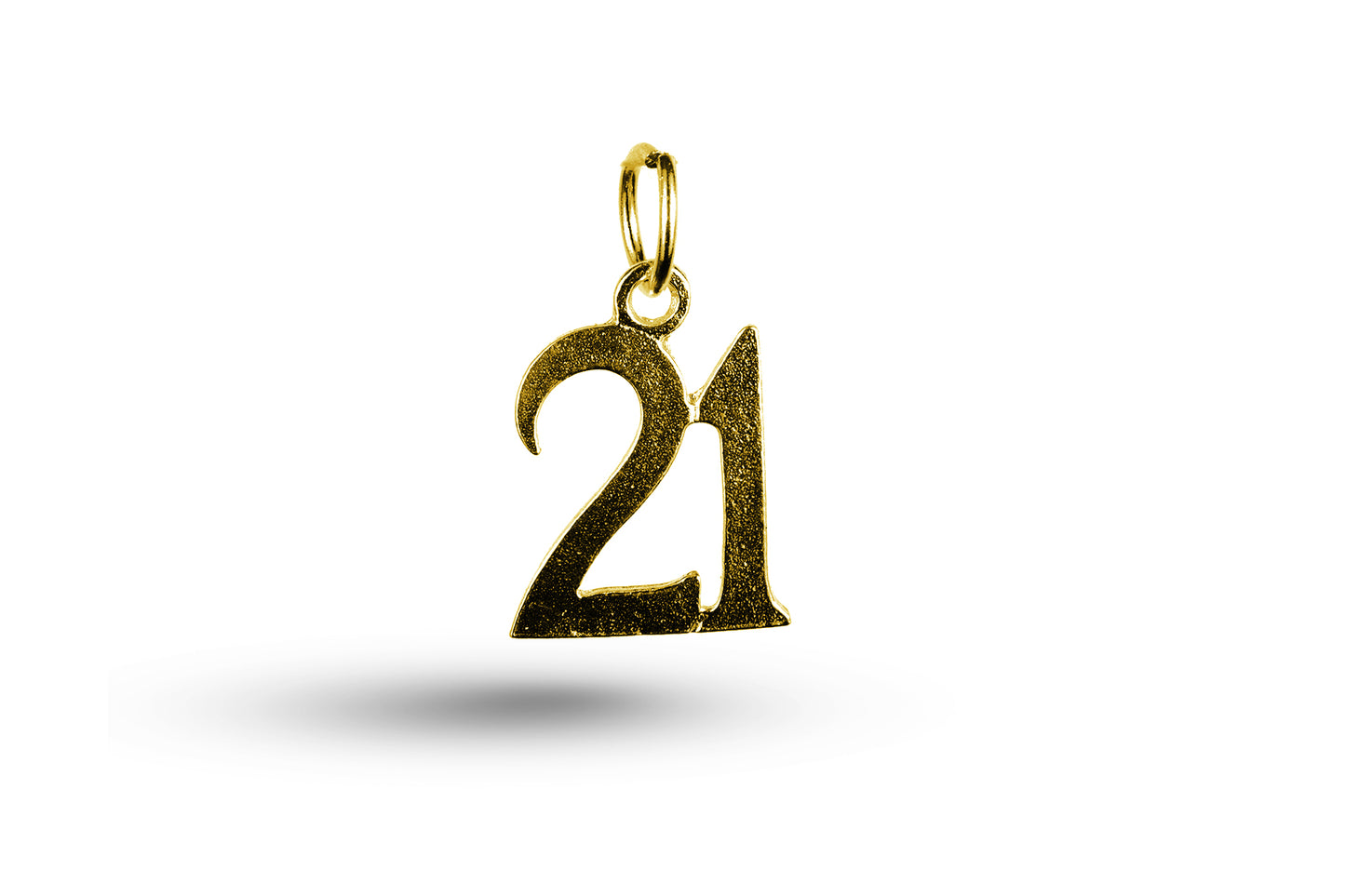 Luxury yellow gold Birthday 21 charm.