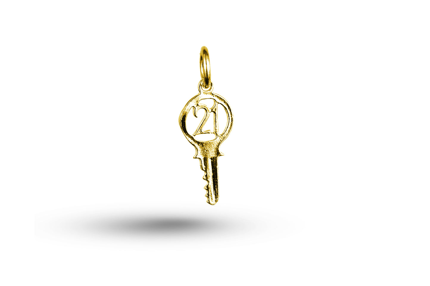 Luxury yellow gold Birthday 21 in Yale Key charm.