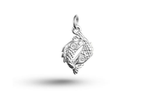 White gold Pisces charm.