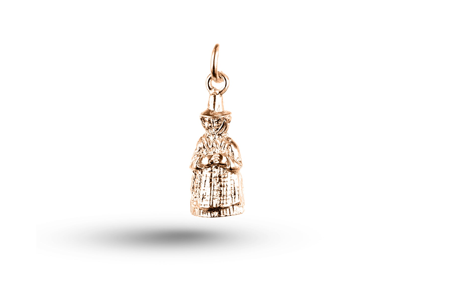 Rose gold Welsh Lady charm.