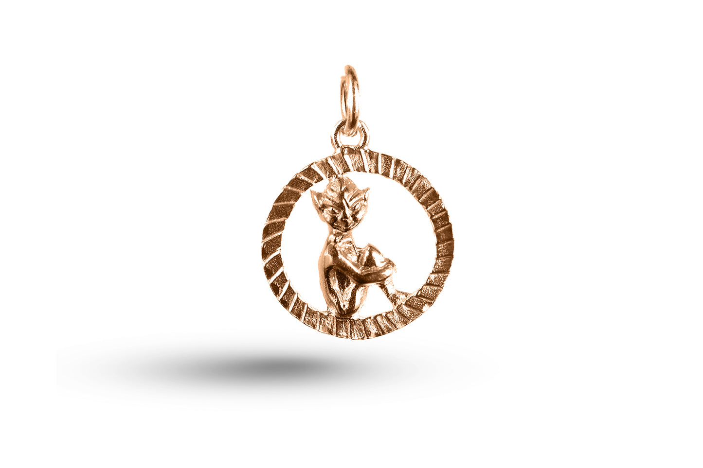Rose gold Pixie in Circle charm.