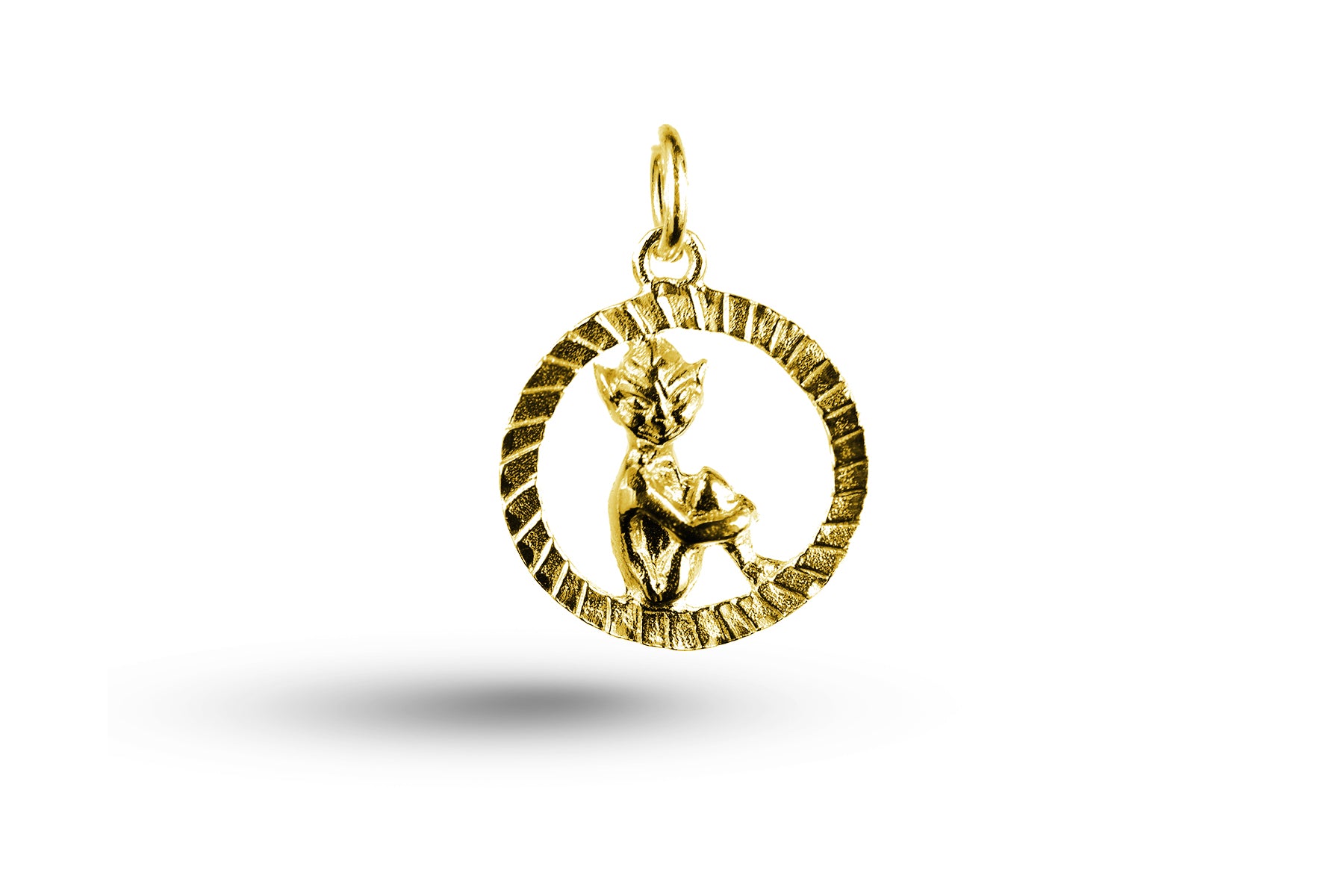 Yellow gold Pixie in Circle charm.