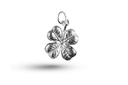 White gold Four Leafed Clover charm.