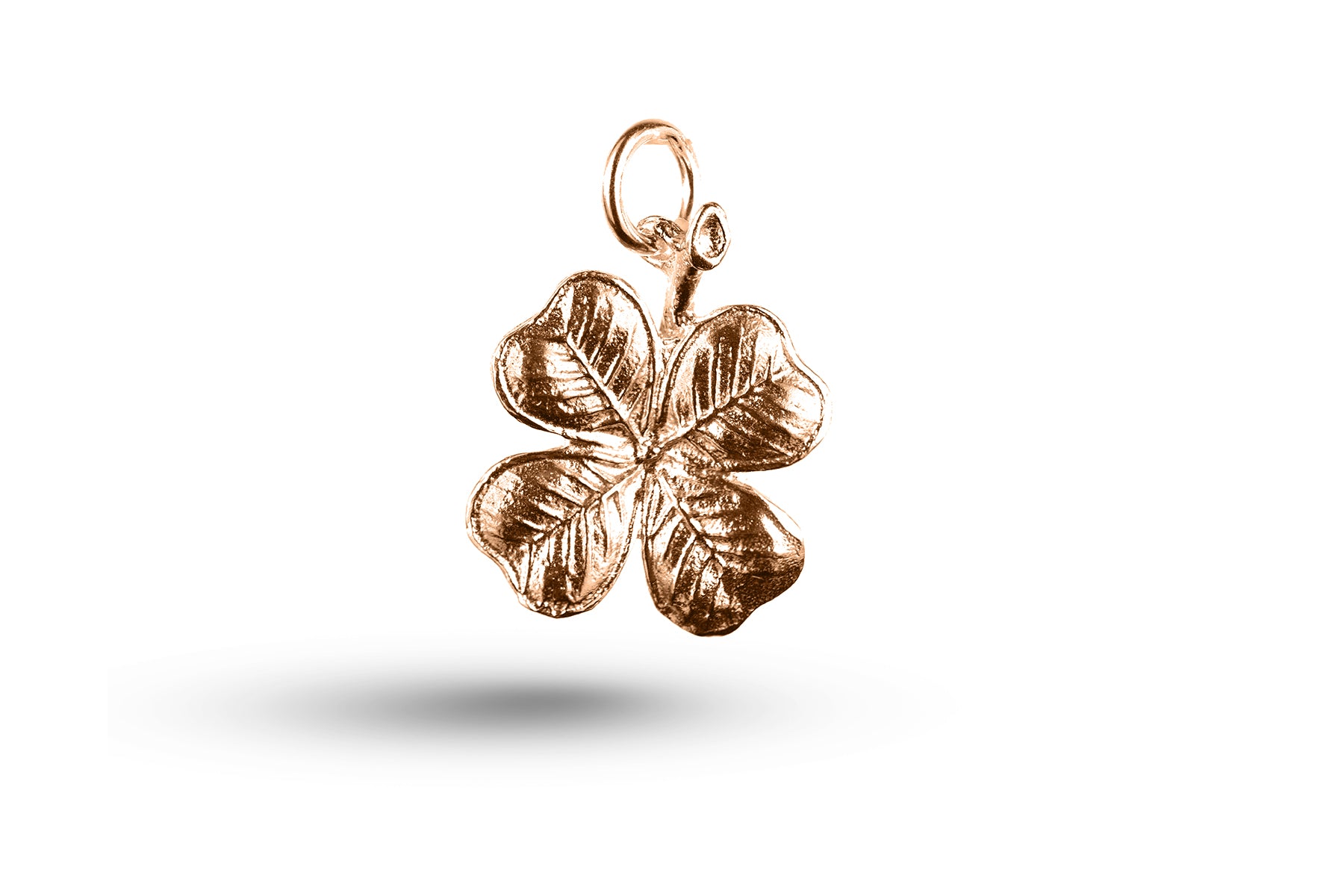 Rose gold Four Leafed Clover charm.