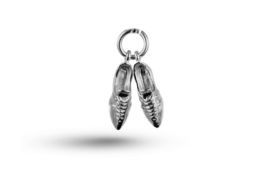 White gold Football Boots charm.