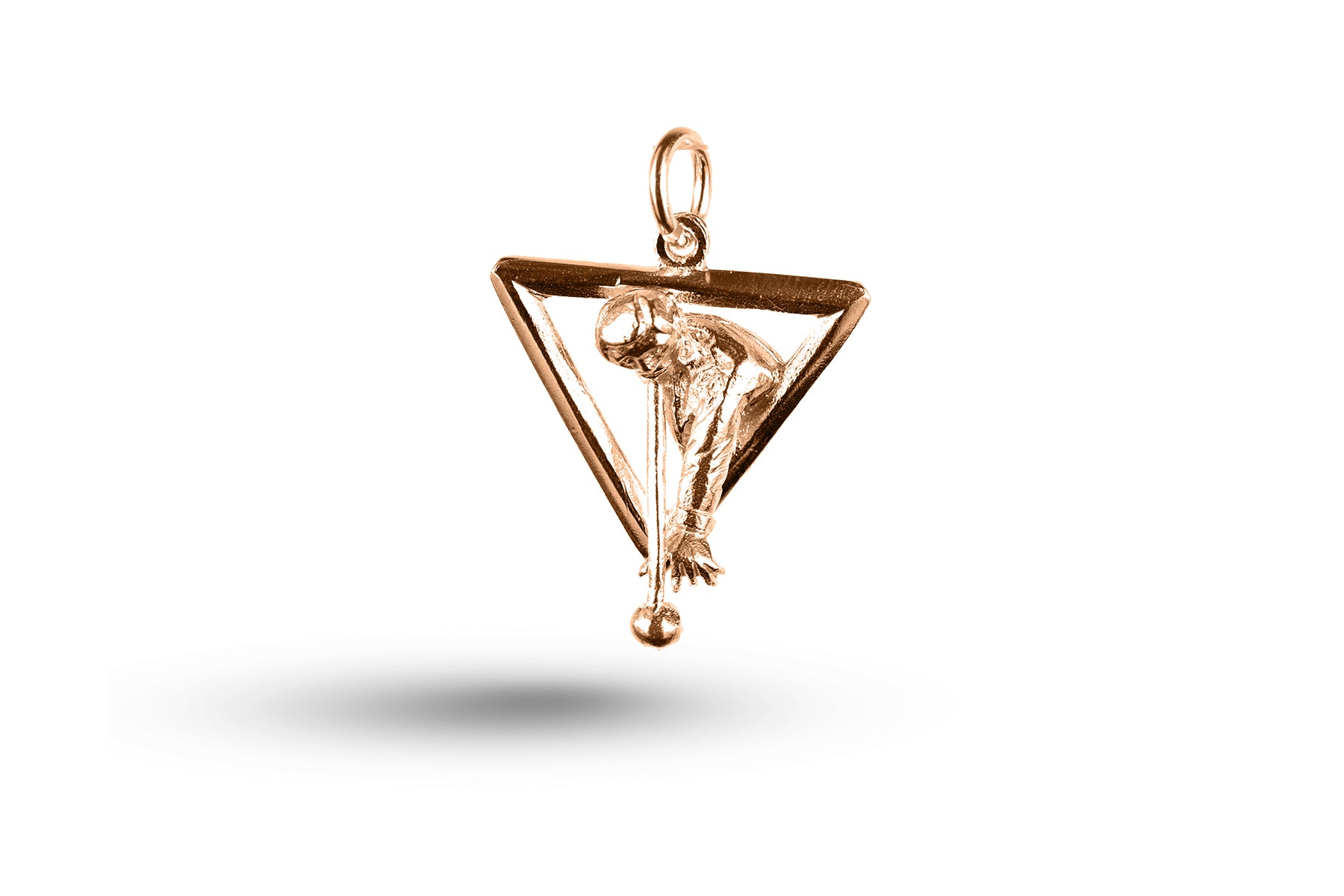 Rose gold Snooker Triangle charm.