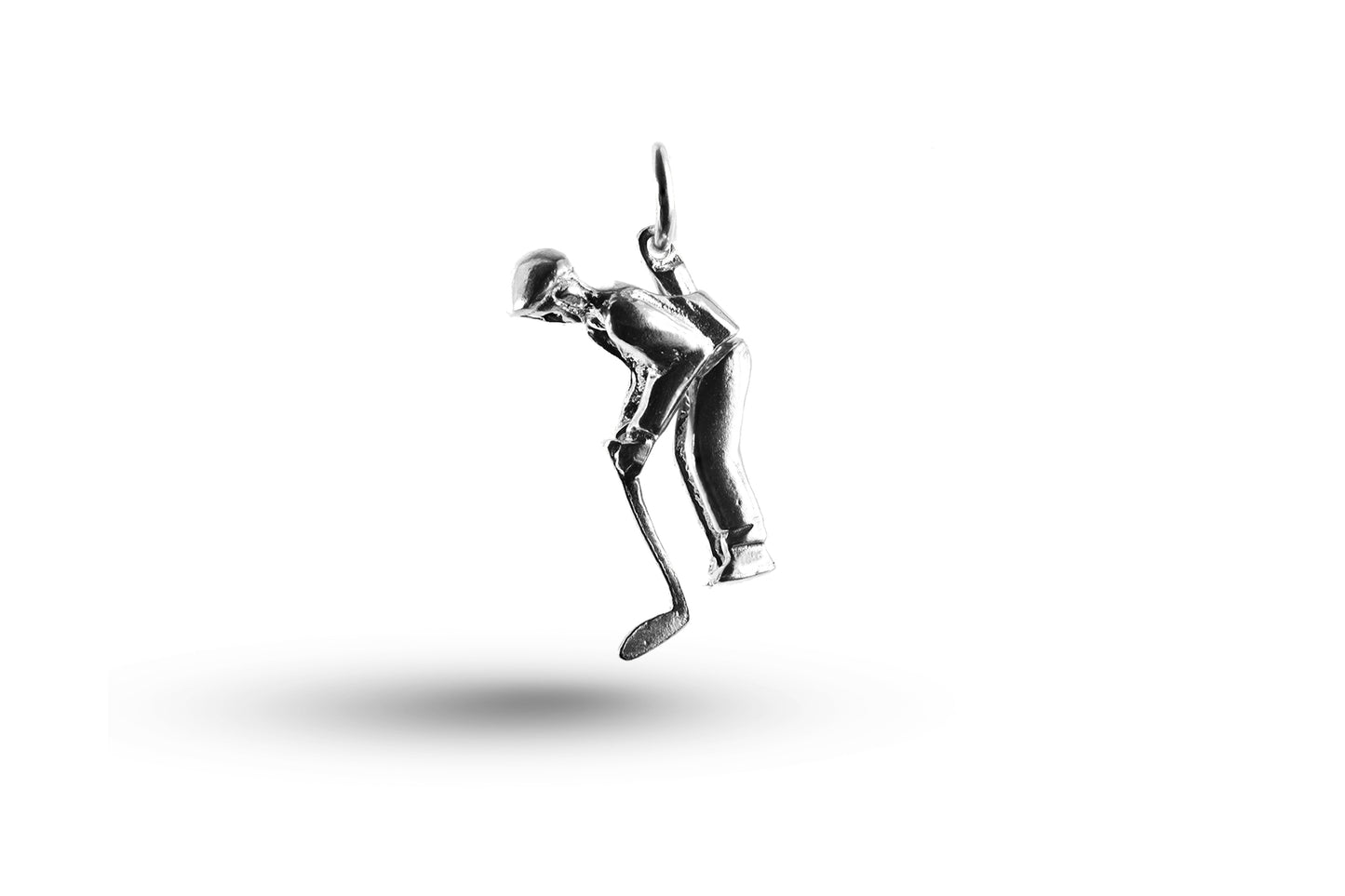 White gold Movable Golfer charm.