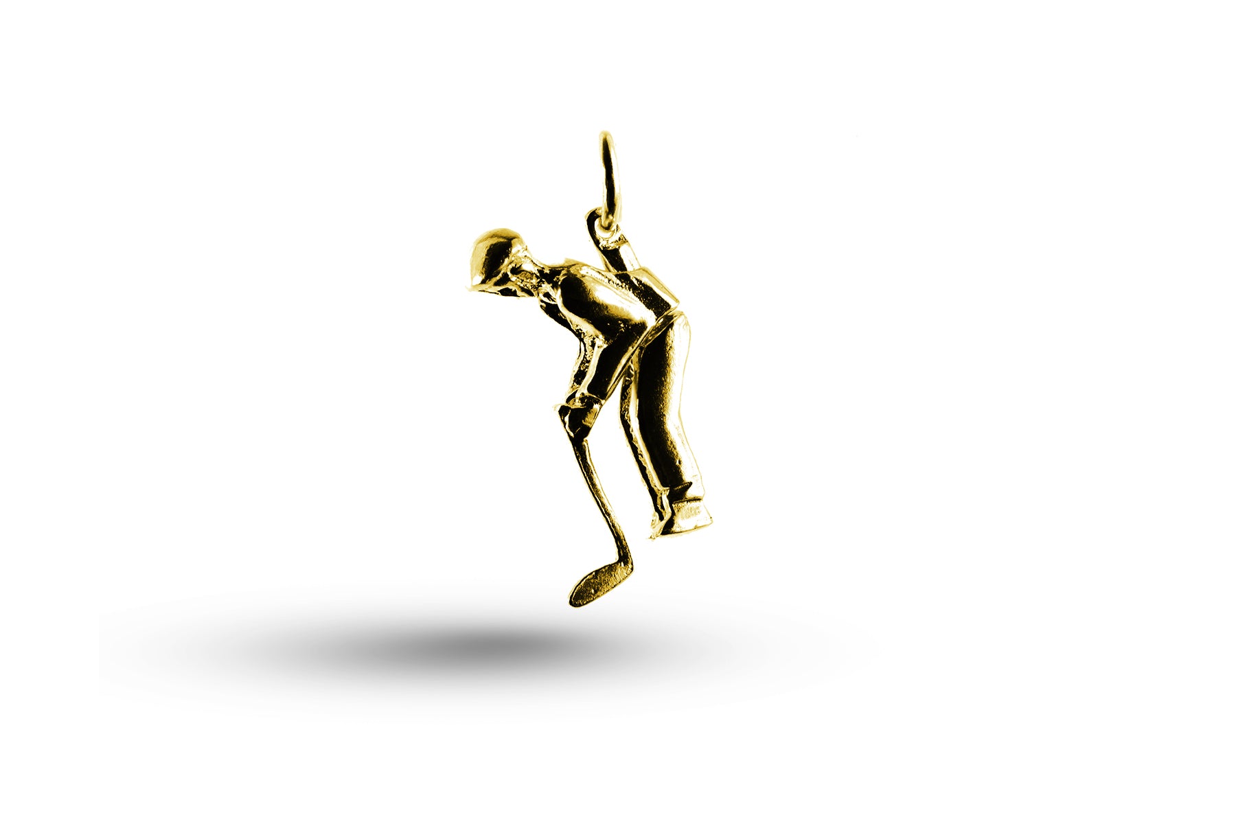 Yellow gold Movable Golfer charm.