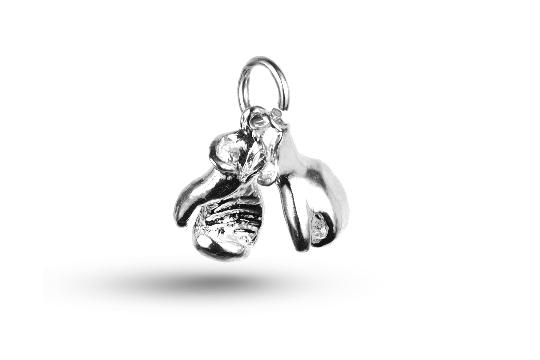 White gold Pair of Small Boxing Gloves charm.