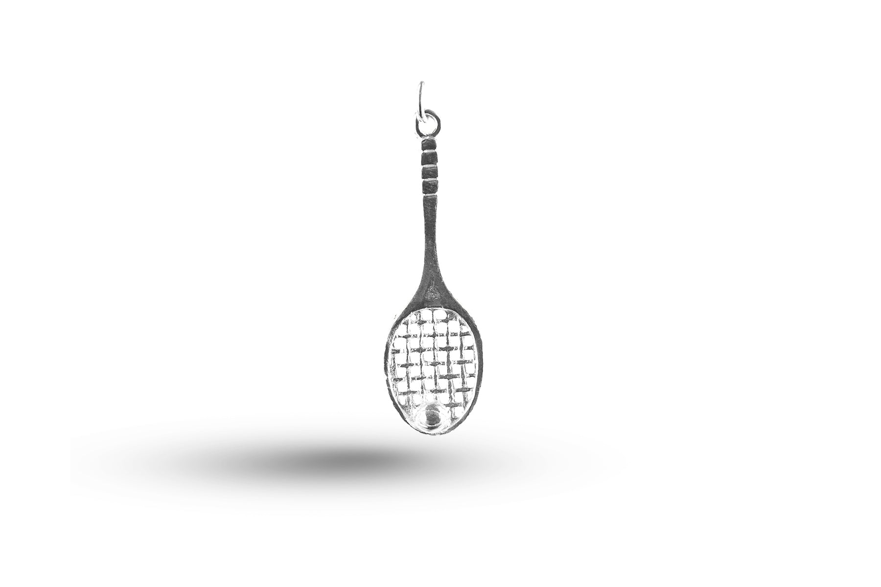 White gold Tennis Racket with Ball charm.
