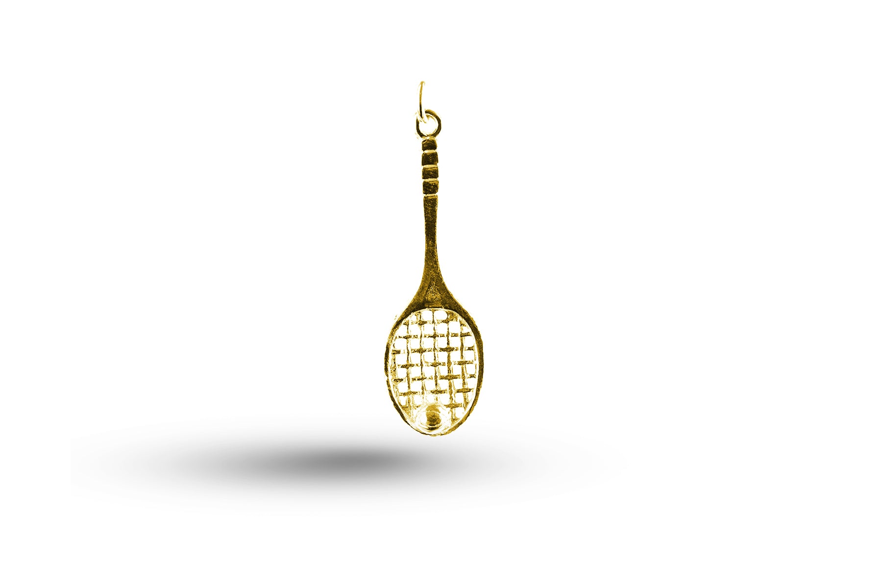 Yellow gold Tennis Racket with Ball charm.