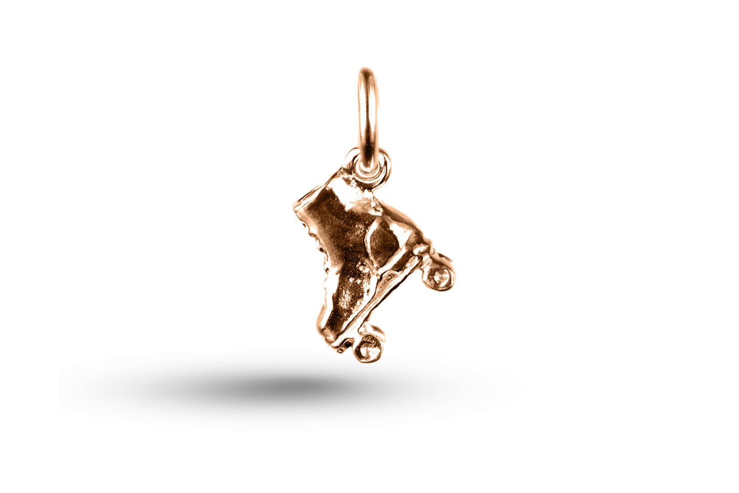 Rose gold Roller Skate Boot charm.