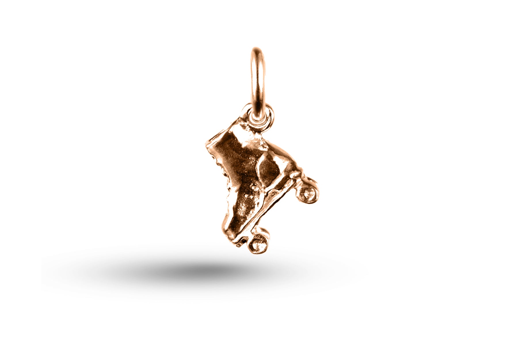 Rose gold Roller Skate Boot charm.