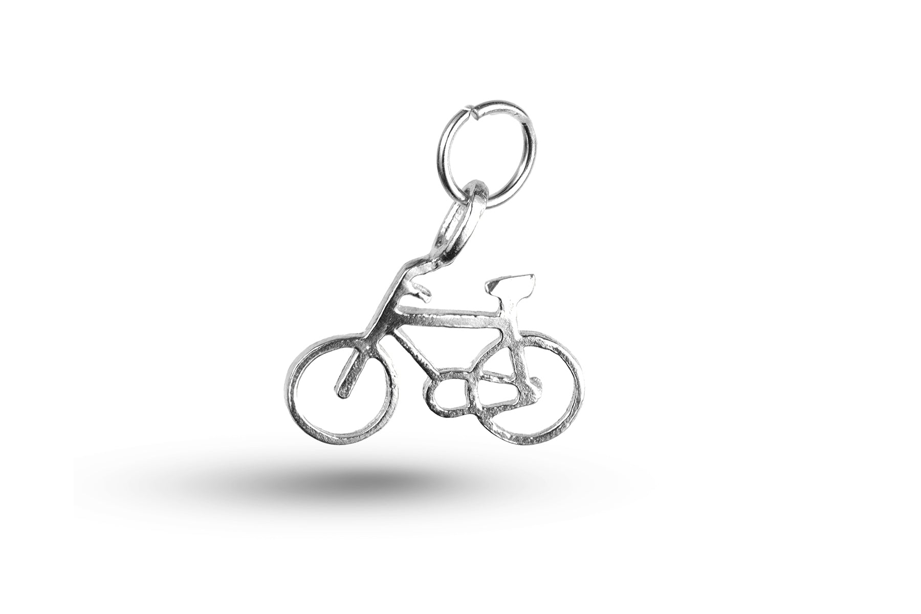 Luxury white gold bicycle charm.