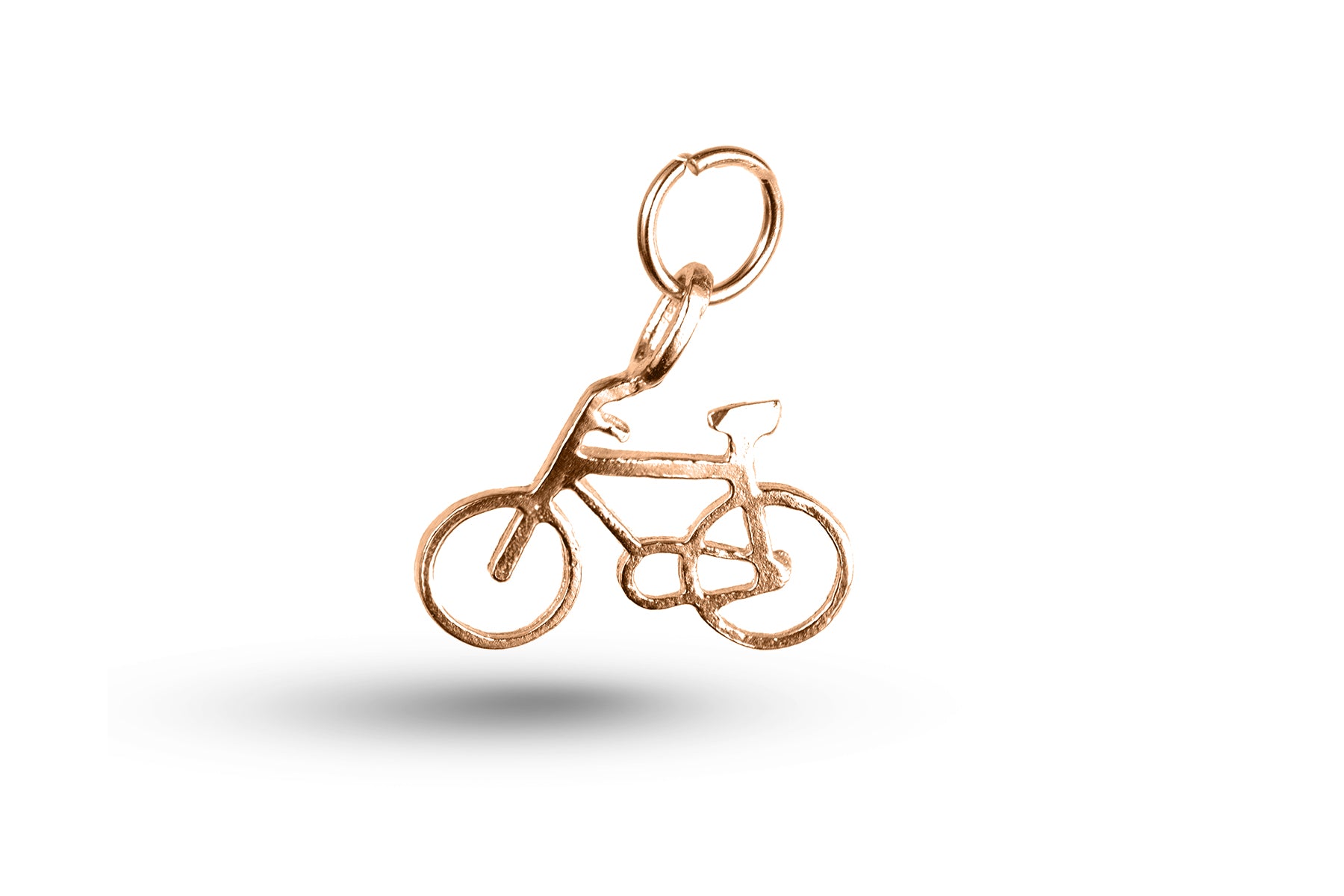 Luxury rose gold bicycle charm.