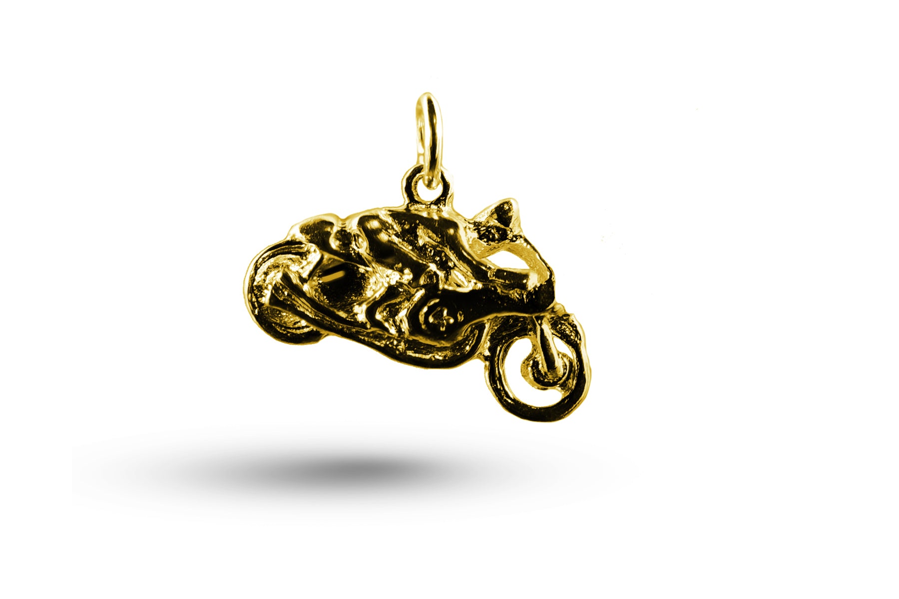 Yellow gold Racer on Motorbike charm.