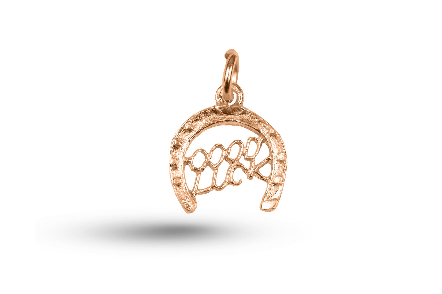 Rose gold Good Luck in Horseshoe charm.