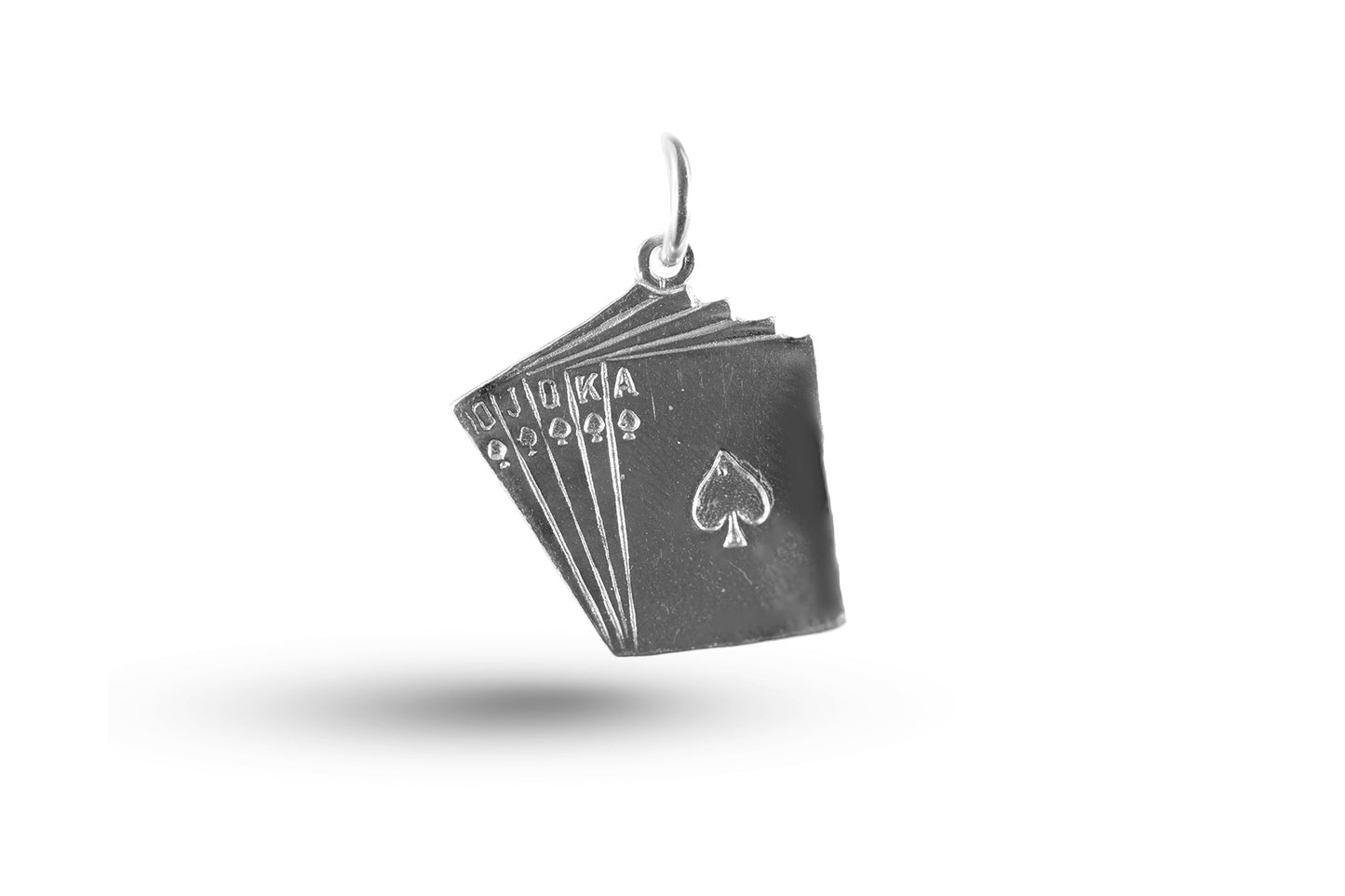 Luxury white gold Cards charm.