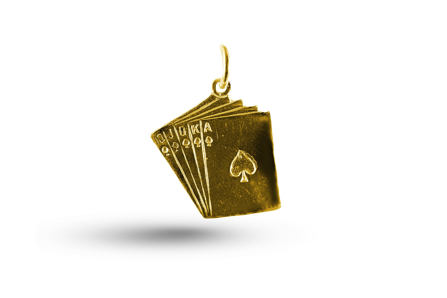 Luxury yellow gold Cards charm.