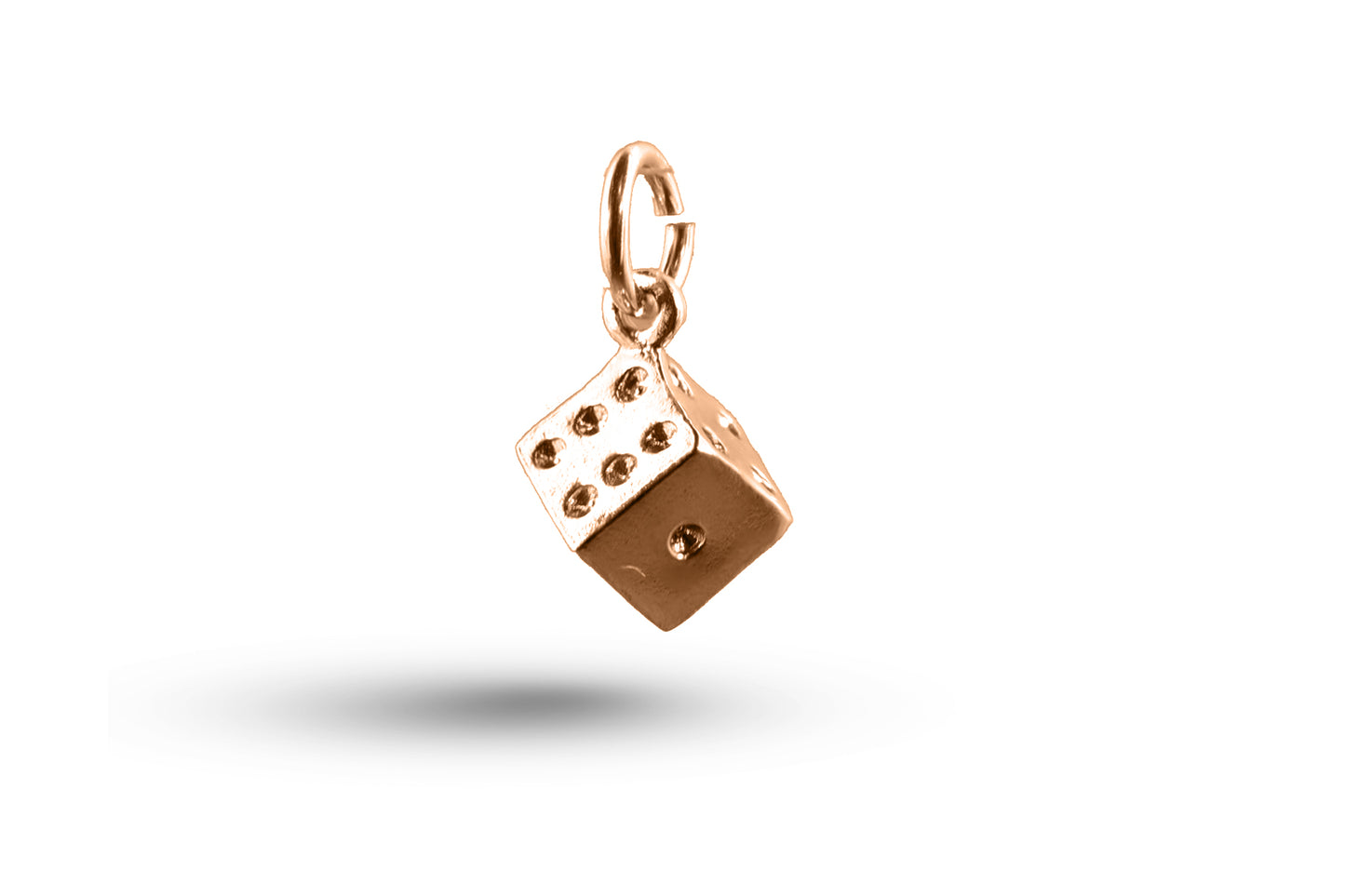 Rose gold Dice charm.