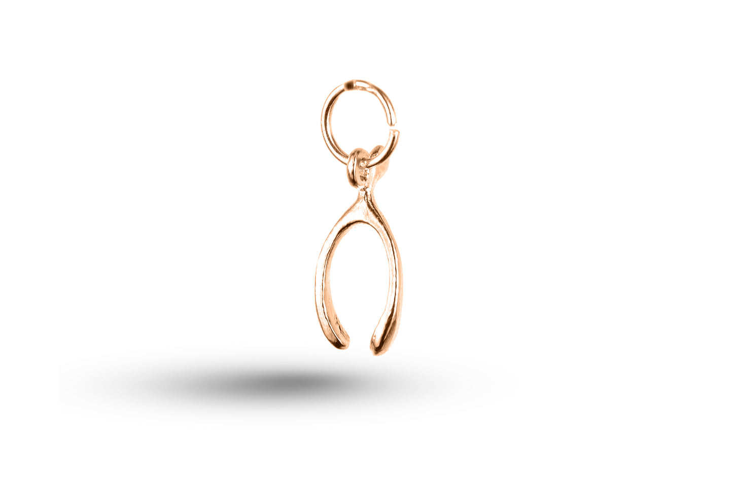 Rose gold Wishbone charm.