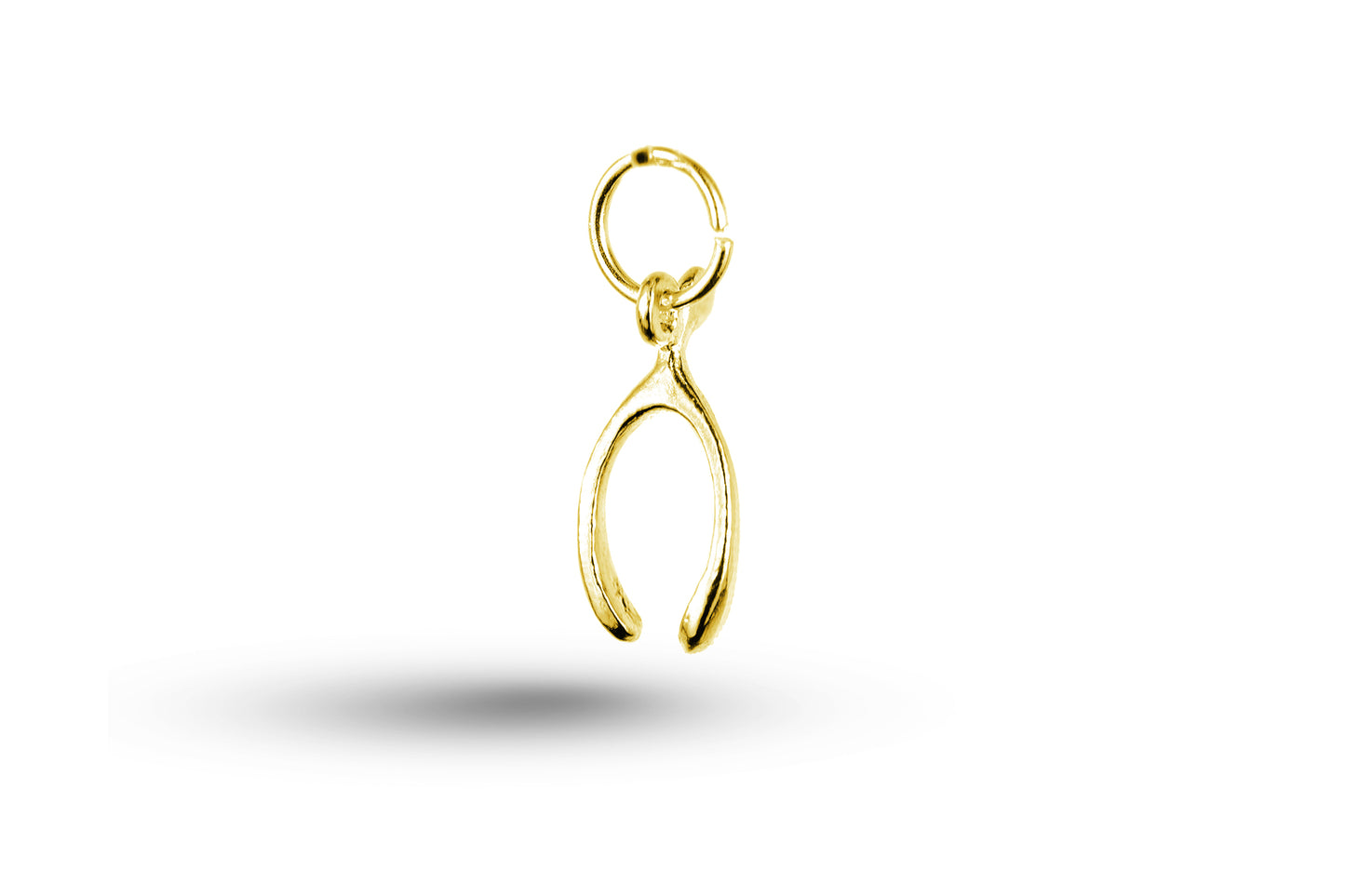 Yellow gold Wishbone charm.