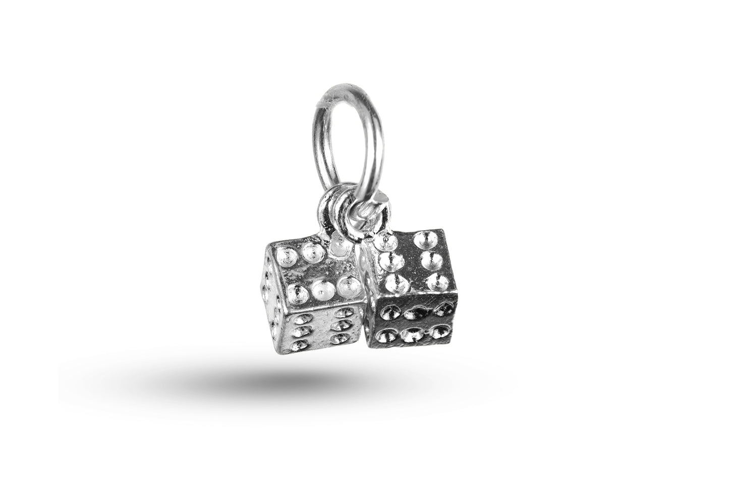 White gold Pair of Dice charm.