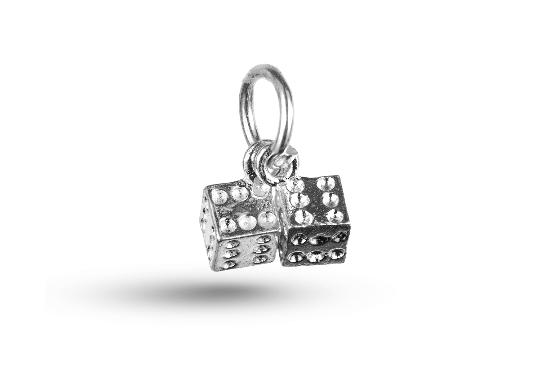 White gold Pair of Dice charm.