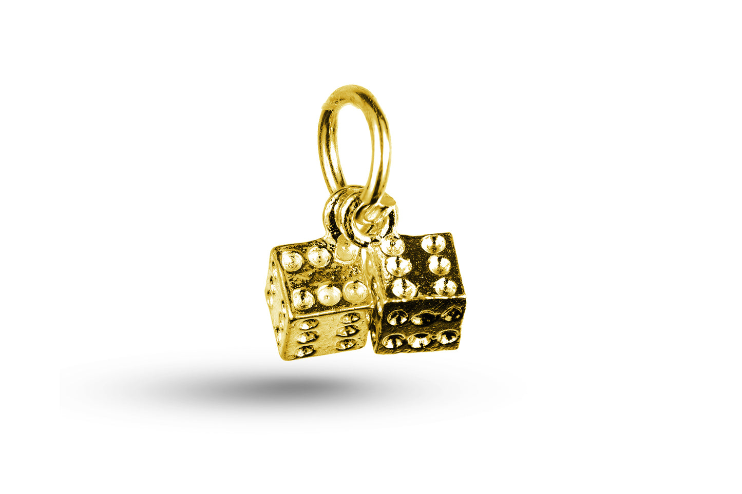 Yellow gold Pair of Dice charm.