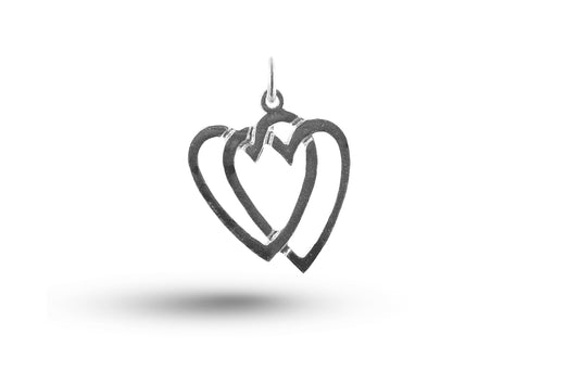 White gold Double Heart charm.