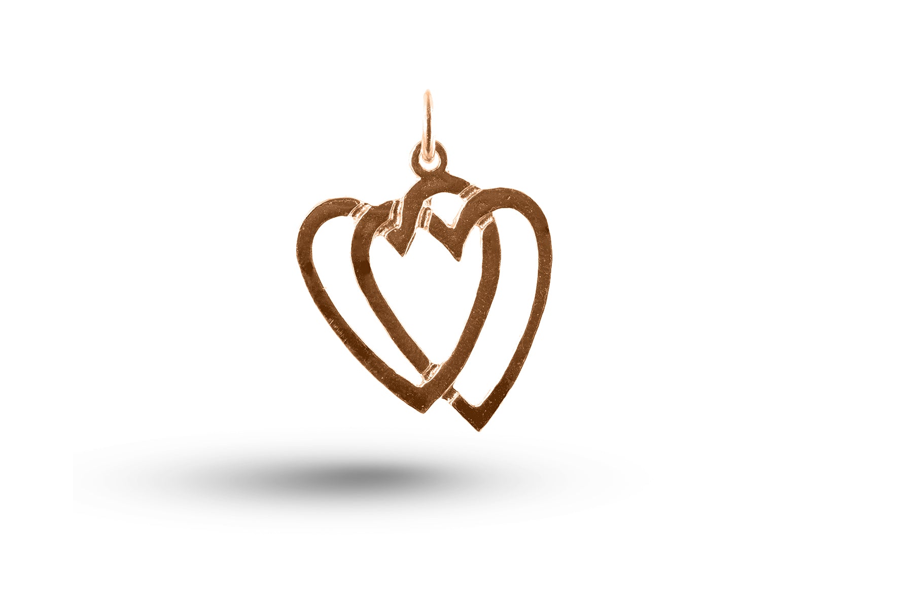 Rose gold Double Heart charm.