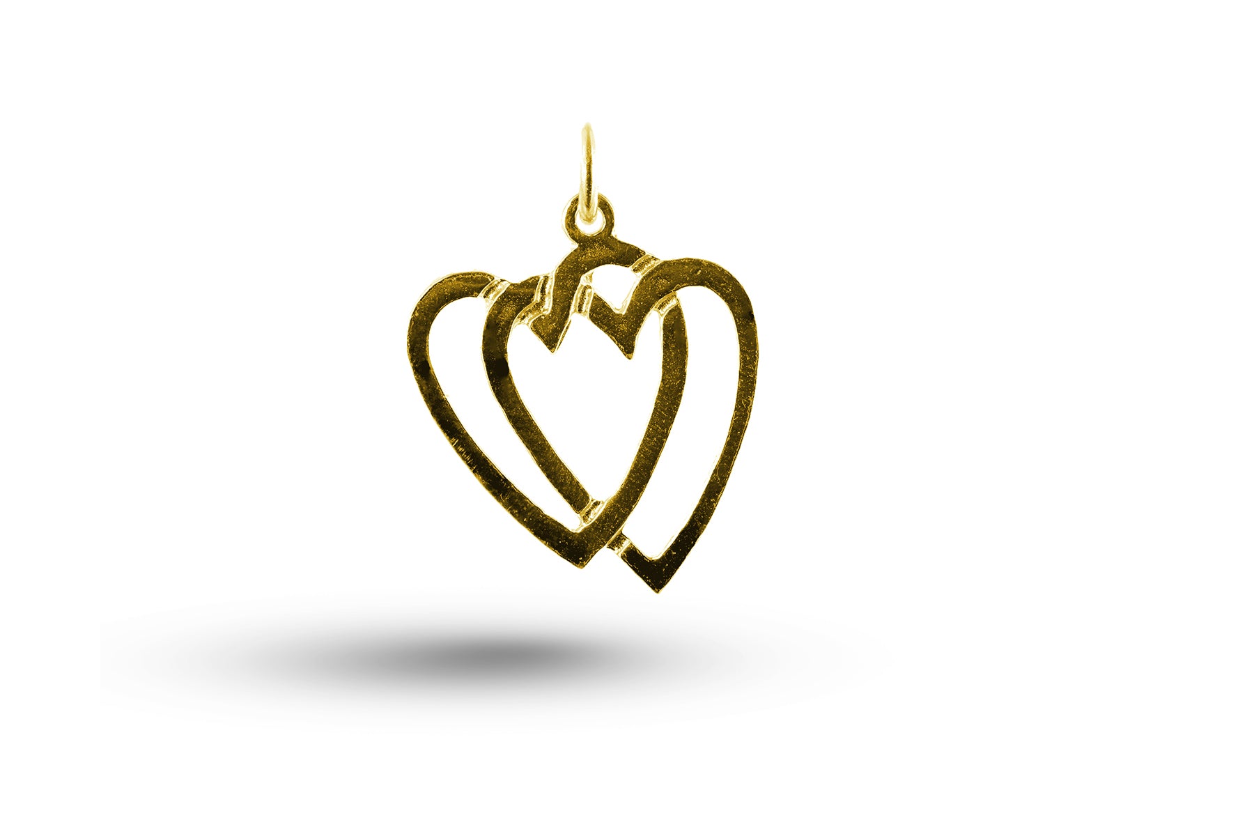 Yellow gold Double Heart charm.