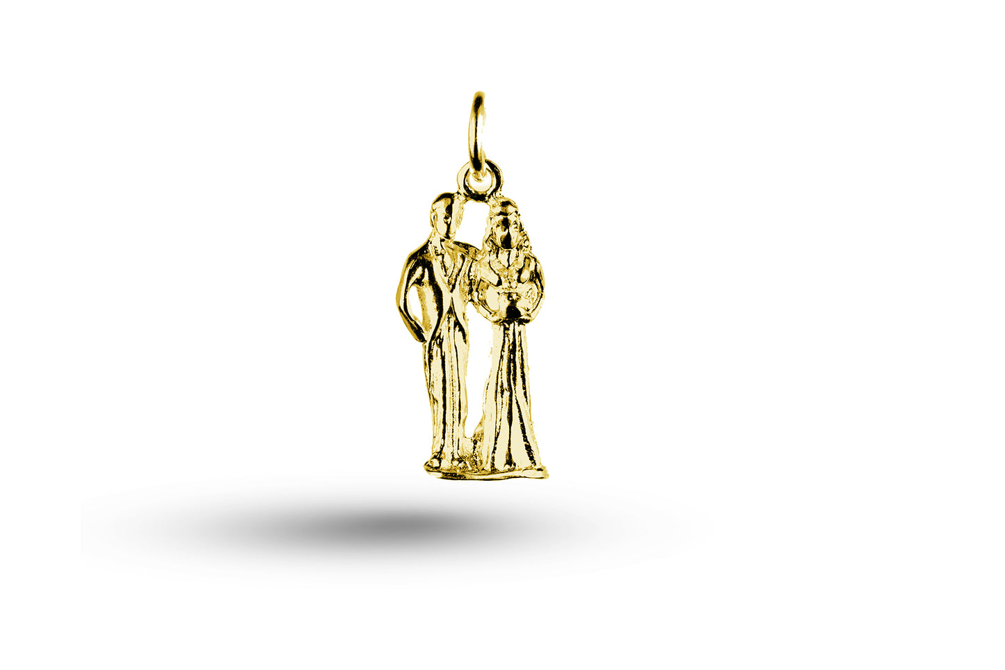 Yellow gold Bride and Groom Wedding charm.