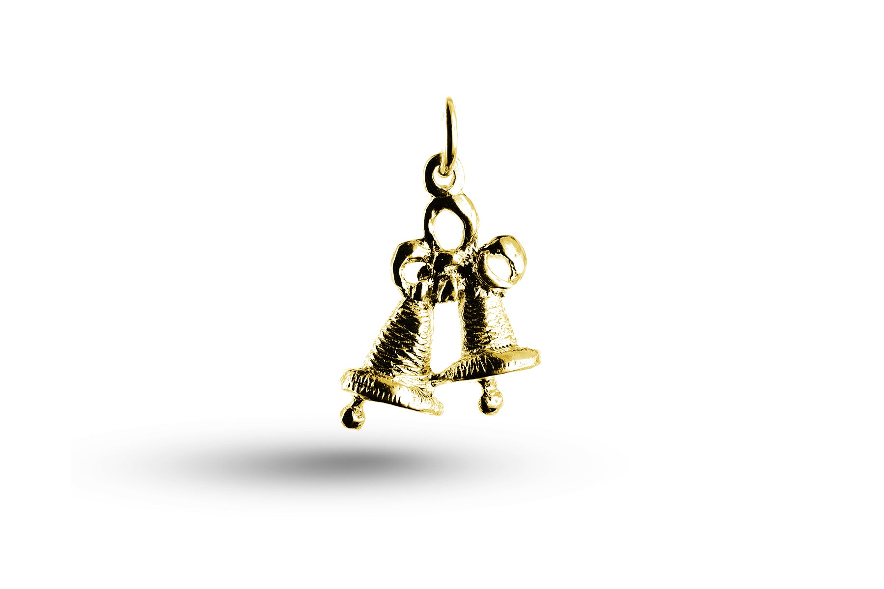 Yellow gold Wedding Bells with Bow charm.
