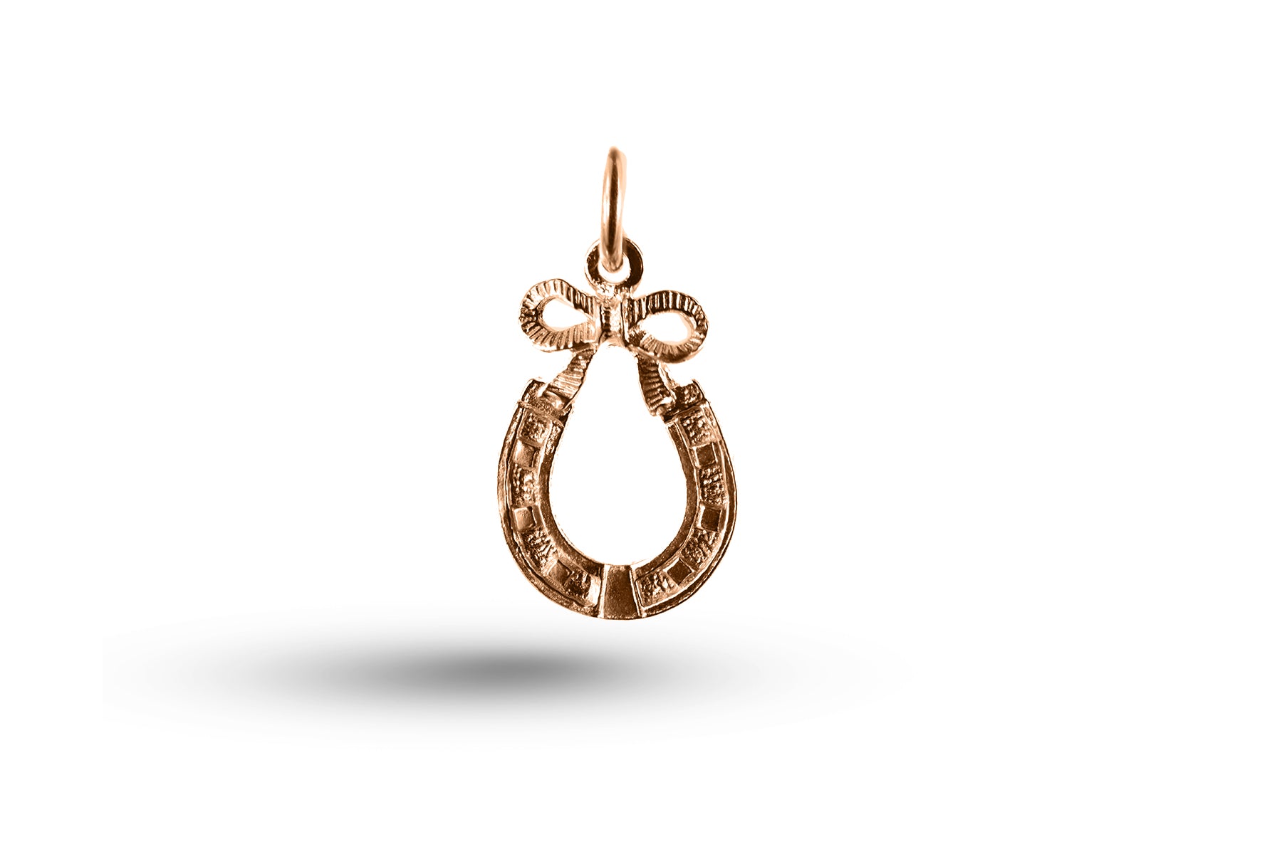 Rose gold Horseshoe and Bow charm.