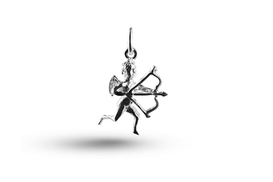 White gold Flying Cupid charm.