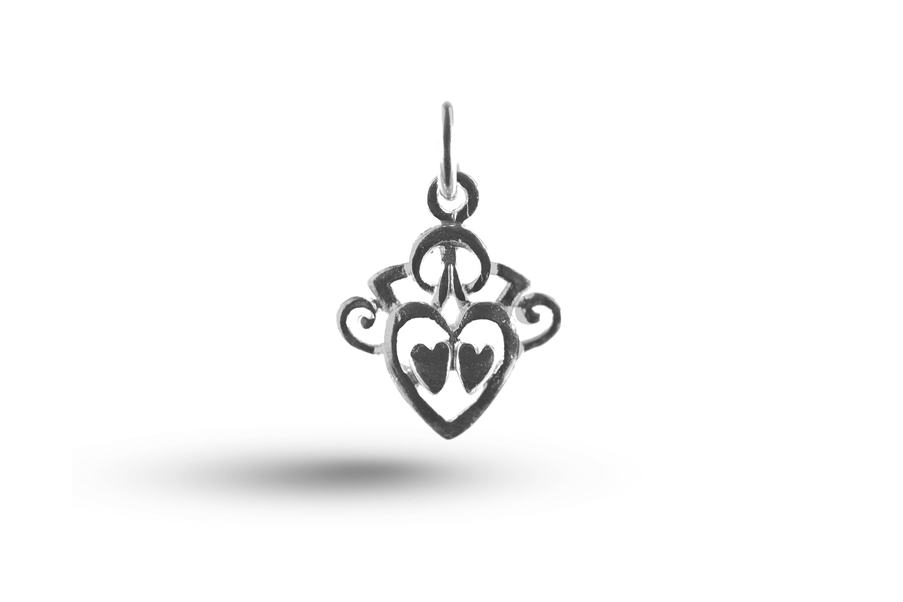 White gold Double Heart charm.