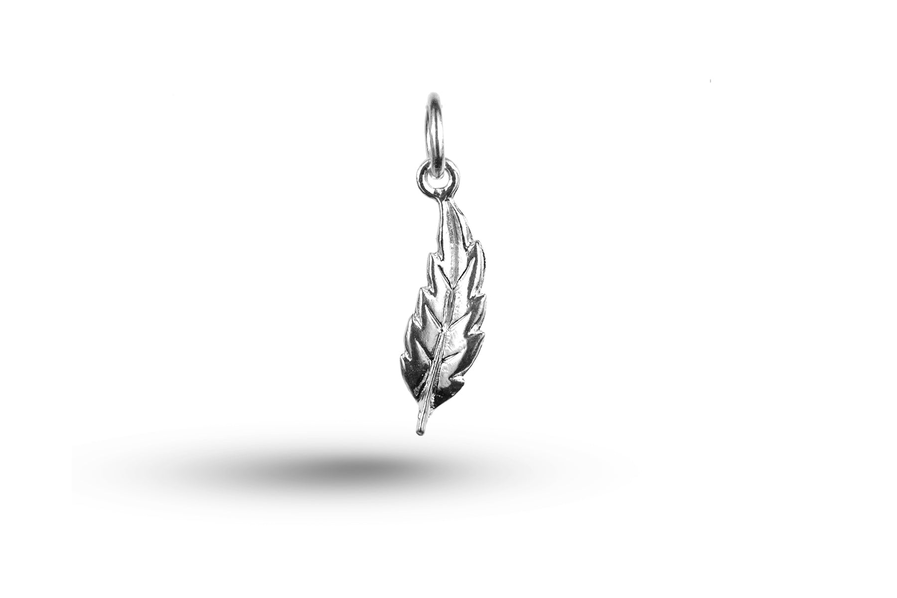 White gold Feather charm.
