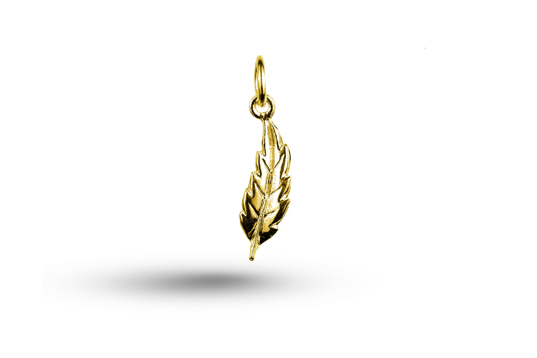 Yellow gold Feather charm.